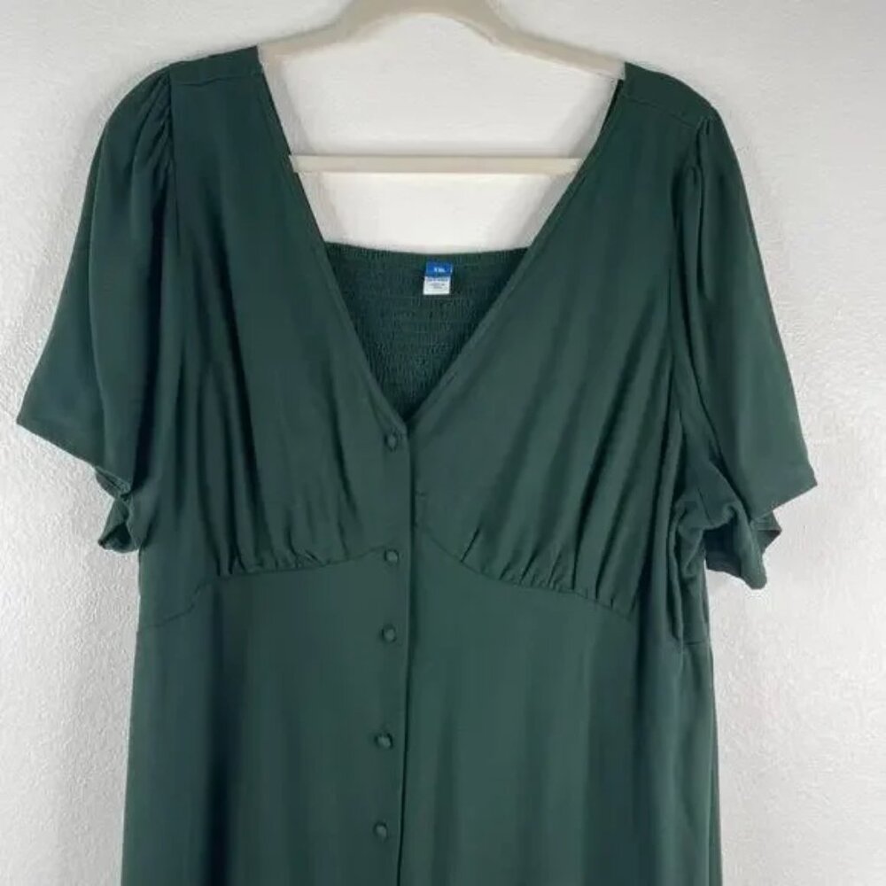 Old Navy Forest Green House Dress – Women's Size XXL – Retro Pin-Up Style